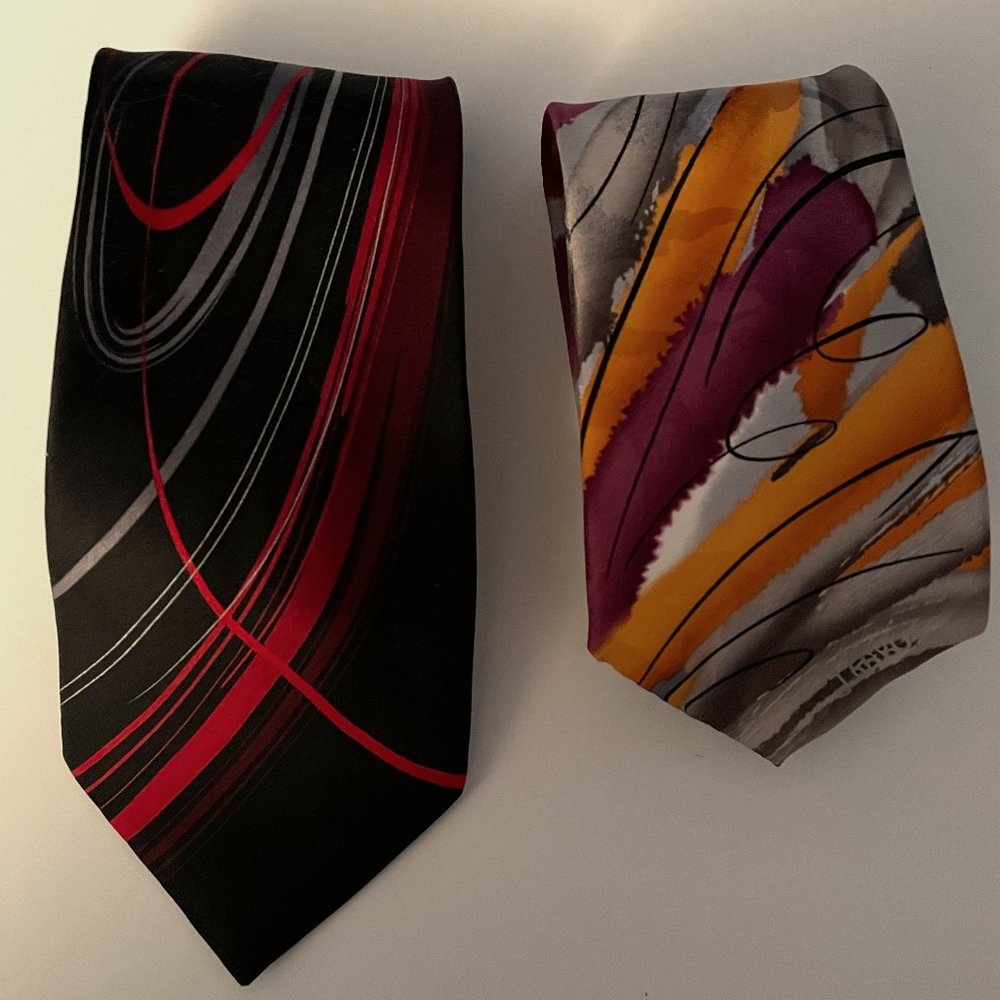 Two J. Garcia Silk Ties, pre-owned
